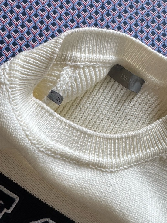 Dior Cream and Black Logo Crewneck Sweater - Picture 4 of 13